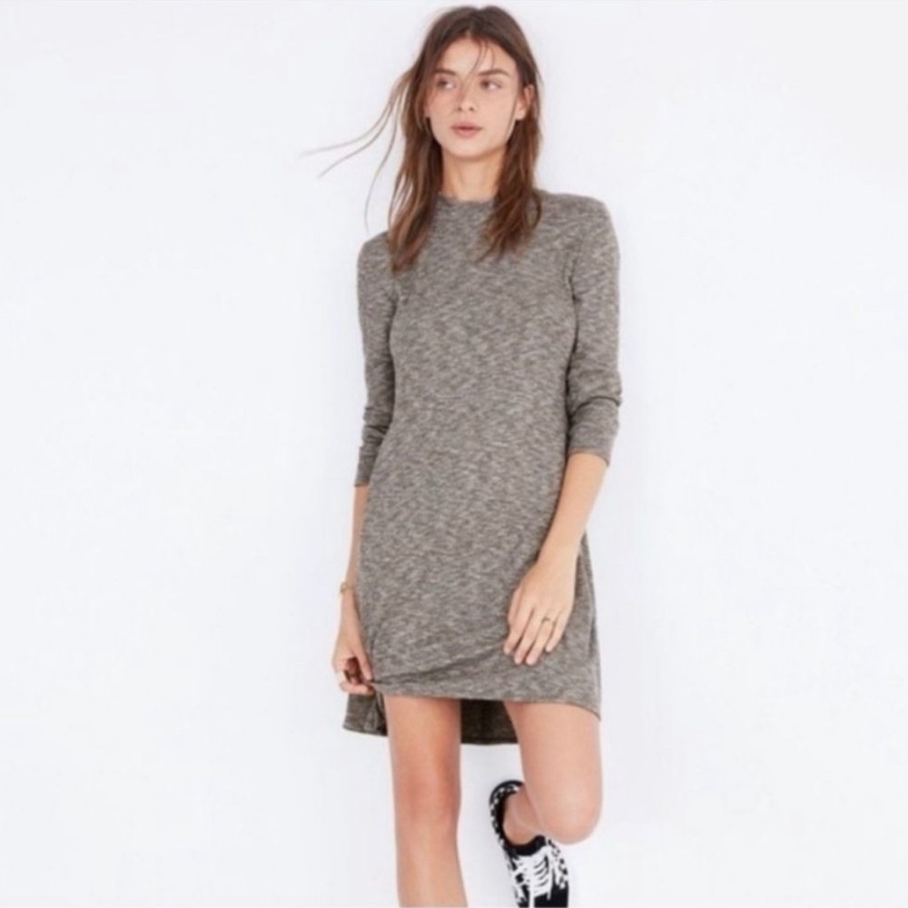 MADEWELL ‘City Block’ Long Sleeve Ribbed Mock-Neck Dress Women’s Size XXS